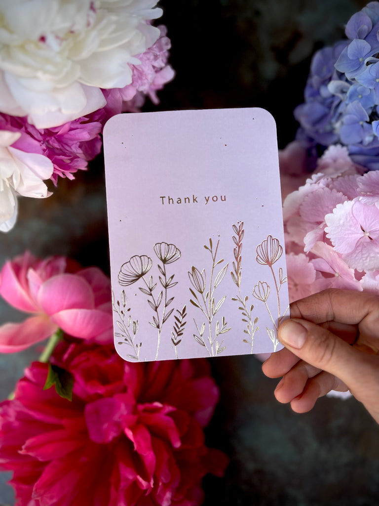 Handgeschreven Kaart | Bedankkaart met bloemen