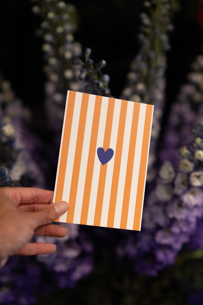 Handwritten Postcard | Purple Heart Candy Stripe