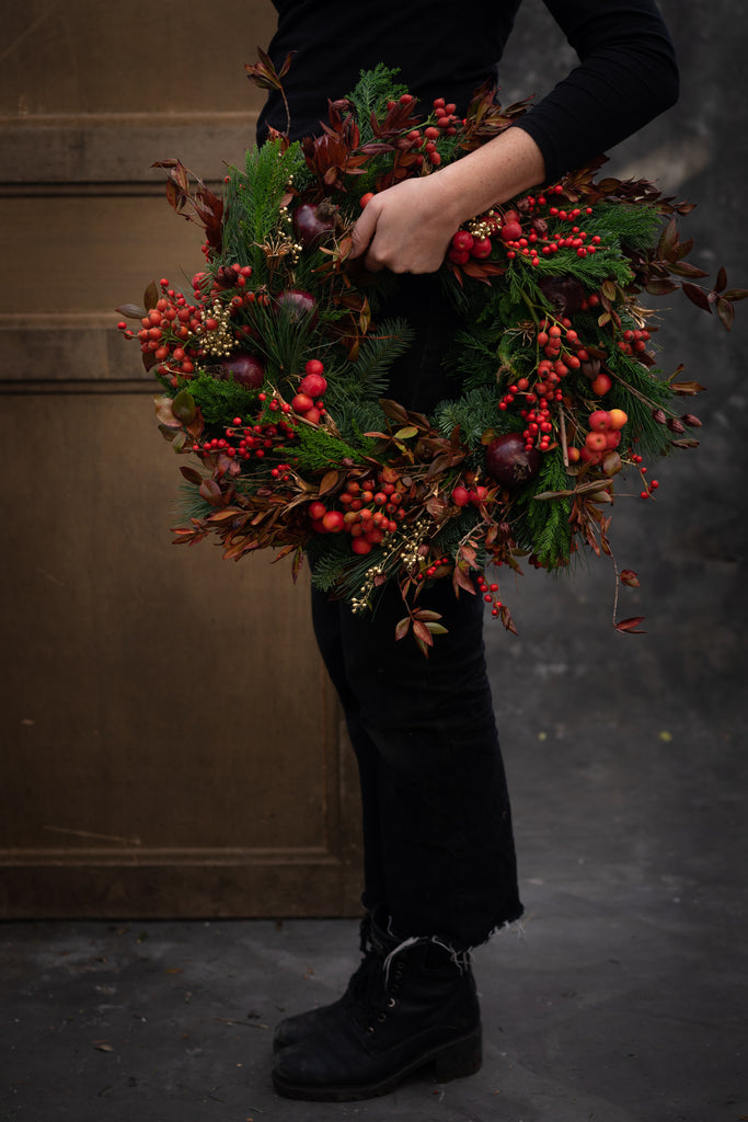 Rode Granaatappel kerstkrans